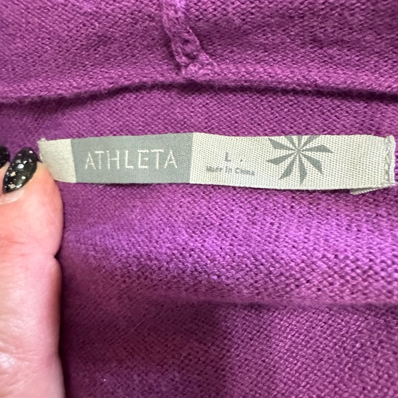 Athleta Hooded Purple Sweater Dress, Size L,‎ NWT - Picture 5 of 5